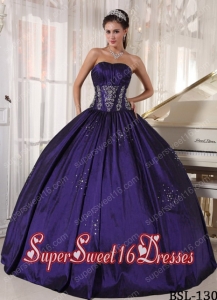 Ball Gown Strapless Taffeta Embroidery and Beading 2013 Sweet 16 Dresses