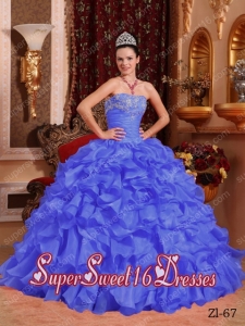 Purple Ball Gown Organza Beading and Appliques Cheap Sweet Sixteen Dresses