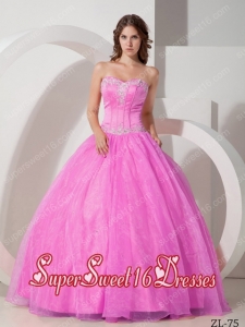 Sweetheart Appliques with Beadings Ball Gowns Pink Sweet Sixteen Dresses Discount 2014