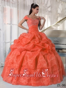 Hot Pink Ball Gown Off The Shoulder Taffeta and Organza Beading Elegant Sweet 16 Dresses