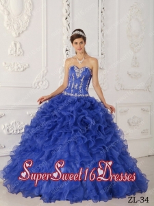 Beautiful Purple Ball Gown Sweetheart With Satin and Organza Appliques In Plus Size For Sweet 16 Dresses