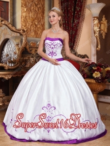 Elegant Colourful Strapless With Satin Embroidery In Plus Size For Sweet 16 Dresses