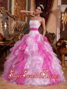Multi-colore Sweetheart A-line Organza Beading and Ruching Sweet Fifteen Dress