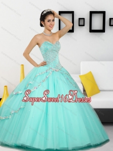 2015 The Super Hot Beading Sweetheart Military Ball Dresses in Apple Green