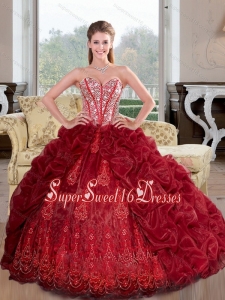 Sweetheart Beading and Pick Ups Modest Sweet Sixteen Dresses for 2015