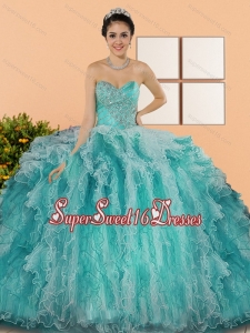 2015 Gorgeous Sweetheart Sweet Fifteen Dresses with Appliques and Ruffles