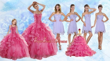 Strapless Beading Coral Red Sweet 16 Dress and Beading Short Lavender Prom Dresses and Halter Top Beading Little Girl Dress