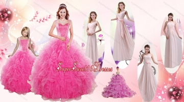 Beading and Ruffles Ball Gown Quinceanera Dress and Long Dama Dresses and Beading and Ruffles Little Girl Dress