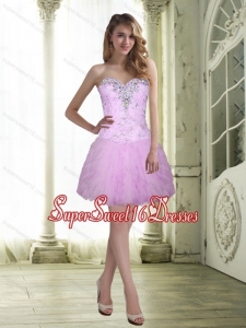 Cheap Beading and Ruffles A Line Sweetheart Dama Dress for 2015