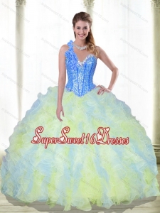 Gorgeous Beading and Ruffles Sweetheart Multi Color 15th Birthday Party Dresses