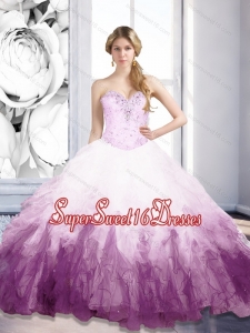 2015 Elegant Sweetheart Multi Color Sweet 16 Dresses with Beading and Ruffles