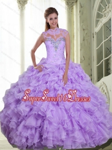 New Style Beading and Ruffles Sweetheart Sweet 16 Dresses for 2015