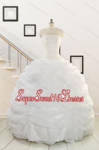 In Stock and Puffy White Beading Quinceanera Dresses for 2015