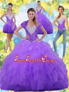 2015 Elegant Sweet 16 Dresses Quinceanera Dresses with Beading and Ruffles for Summer