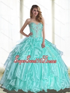 2015 Popular Sweetheart Sweet Fifteen Dresses with Beading and Appliques for Fall