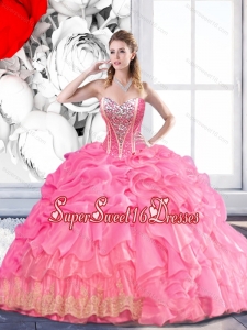 Classical Sweetheart 2015 Sweet Fifteen Dress with Beading and Pick Ups for Fall