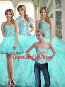 New Style Sweet 16 Dresses Sweetheart Quinceanera Dresses with Ruffles and Beading for Summer