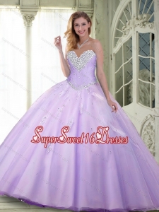 Sturning Beaded and Appliques New Style Sweet 16 Dresses in Lavender for Summer