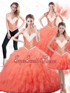 Super Hot Sweetheart Watermelon Sweet Fifteen Dresses for 2015 for Fall