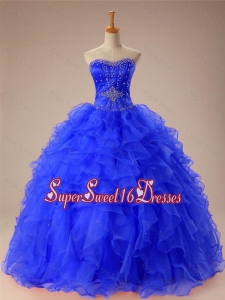 Artistic Beaded and Ruffles Quinceanera Dresses in Organza