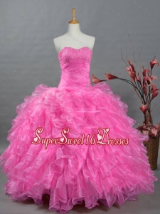 2015 Beautiful Quinceanera Dresses with Sweetheart in Organza