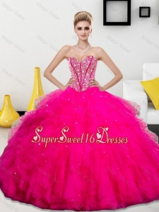 2016 Summer Popular Beading and Ruffles Sweetheart Quinceanera Dresses