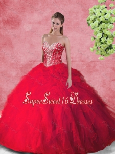 2015 Fashionable Ball Gown Quinceanera Dresses with Beading and Ruffles