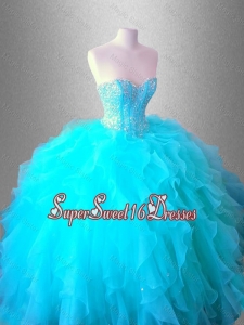 2016 Popular Sweetheart Quinceanera Dresses with Beading and Ruffles