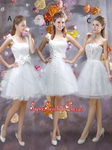 2016 Appliques White Dama Dresses with Mini Length