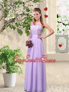 Comfortable Hand Made Flowers Dama Dresses with Lace