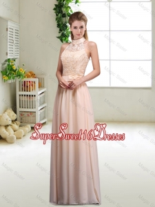 Elegant Laced and Bowknot Dama Dresses with Halter Top