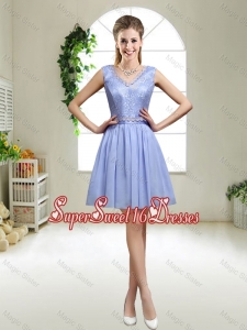 Discount V Neck Quinceanera Dama Dresses with Appliques and Sequins