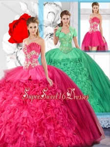 Hot Pink Affordable Detachable Sweet 16 Dresses with Beading