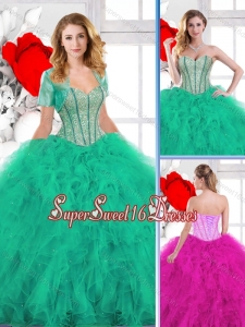 New Arrivals Beading and Ruffles Quinceanera Gowns for 2016 Spring