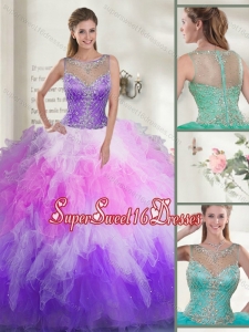 2016 Gorgeous Beaded Sweet 16 Dresses with Ruffles
