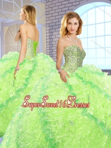 2016 Arrivals Sweetheart Quinceanera Gowns with Beading and Ruffles