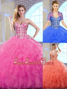 2016 Perfect Beading Ball Gown Sweet 16 Dresses with Lace Up