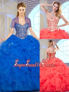 2016 Arrivals Ball Gown Sweet 16 Dresses with Beading and Ruffles
