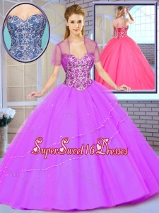 2016 Popular Ball Gown Beading Sweet 16 Dresses with Sweetheart