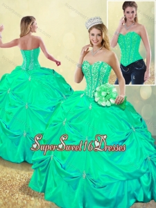 Beautiful Beading and Pick Ups Sweet 16 Detachable Dresses with Lace Up