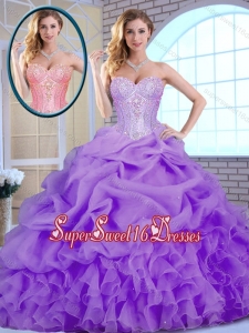 Sweet Fifteen Classical Beading and Ruffles Quinceanera Gowns in Lavender