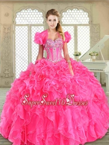New Style Floor Length Sweet 16 Dresses with Beading and Ruffles