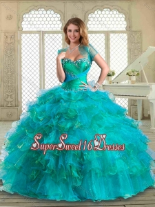 Luxurious Floor Length Quinceanera Dresses with Beading and Ruffled Layers