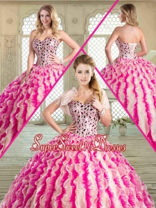 Spring Beautiful Floor Length Pretty Quinceanera Dresses with Beading and Ruffles