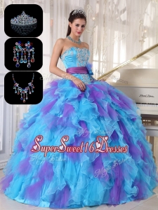 Gorgeous Multi Color Sweet 16 Gowns with Beading and Appliques