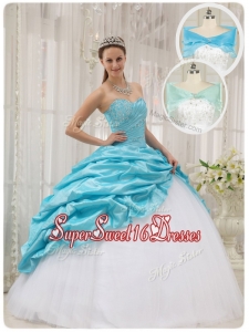 Lovely Ball Gown Sweetheart Quinceanera Dresses in Aqua Blue