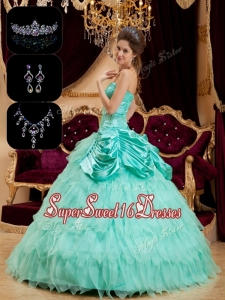 Pretty Strapless Quinceanera Gowns with Pick Ups and Ruffles
