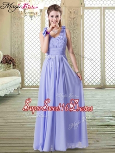 Romantic Empire Straps Quinceanera Dama Dresses in Lavender