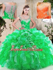 Beautiful Scoop Quinceanera Dresses with Beading and Ruffles