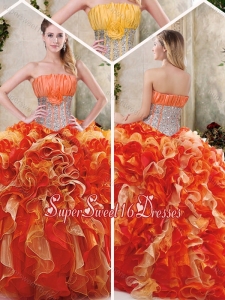 Gorgeous Multi Color Quinceanera Dresses with Sequins and Ruffles